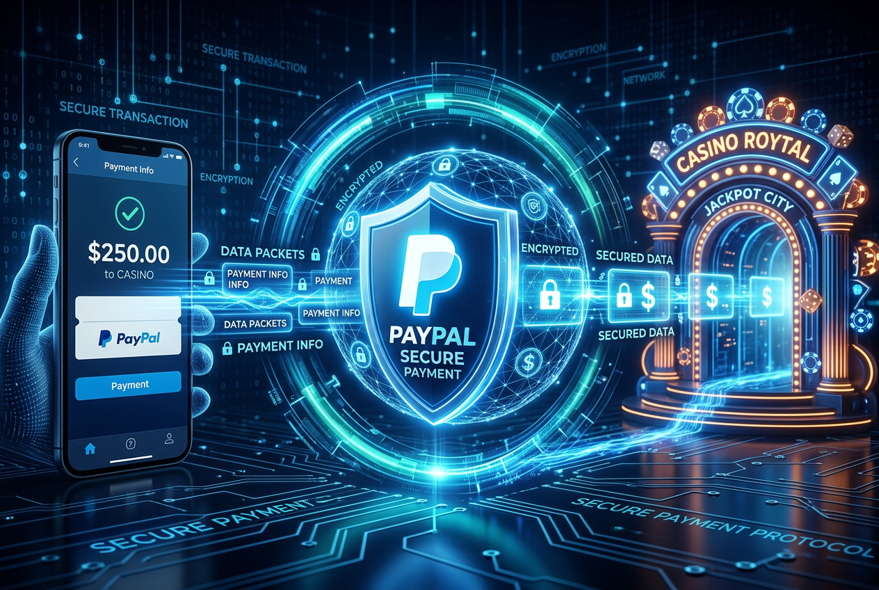 Cybersecurity and digital wallet protection visualization for online casino payments
